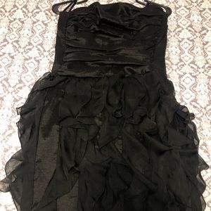 Black ruffle dress
